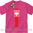 Koszulka POLSKA pionowy pasek z herbem - Koszulka dziecięca róż