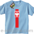 Koszulka POLSKA pionowy pasek z herbem - Koszulka dziecięca błękit