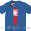 Koszulka POLSKA pionowy pasek z herbem - Koszulka dziecięca royal