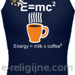 E=mc2 - energy = milk*coffee2 - Top damski granatowy 