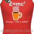 E=mc2 - energy = milk*coffee2 - Top damski czerwony 