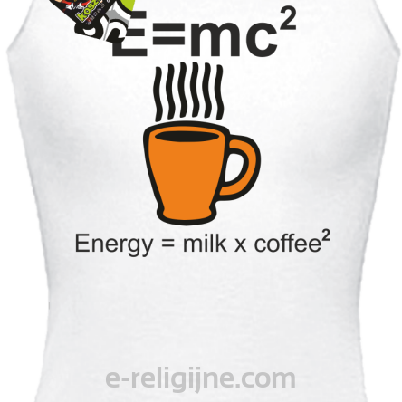 E=mc2 - energy = milk*coffee2 - Top damski biały 