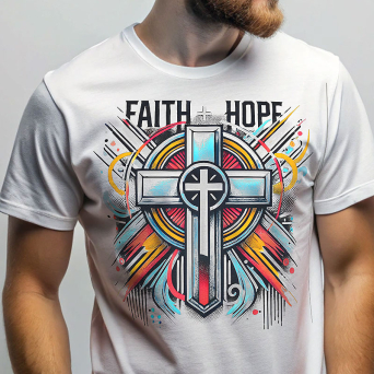 Faith Hope Cross Krzyż Jezusa - koszulka męska 8 rozmiarów !