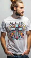 Faith Hope Cross Krzyż Jezusa - koszulka męska 8 rozmiarów !