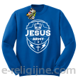Jezus Army Odznaka - bluza męska STANDARD bez kaptura - niebieska