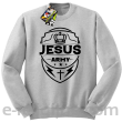 Jezus Army Odznaka - bluza męska STANDARD bez kaptura - szara