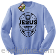 Jezus Army Odznaka - bluza męska STANDARD bez kaptura - błękitna