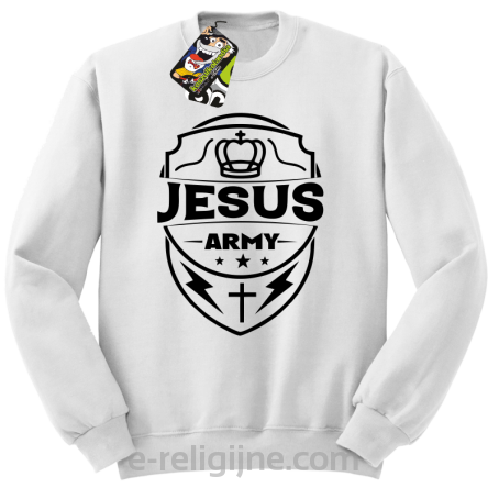 Jezus Army Odznaka - bluza męska STANDARD bez kaptura - biała