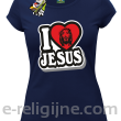 I love Jesus StickStyle - koszulka damska granatowa