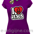 I love Jesus StickStyle - koszulka damska fioletowa