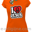 I love Jesus StickStyle - koszulka damska pomarańczowa