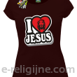 I love Jesus StickStyle - koszulka damska brązowa