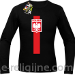 Koszulka POLSKA pionowy pasek z herbem - Longsleeve męski czarny