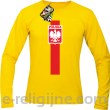 Koszulka POLSKA pionowy pasek z herbem - Longsleeve męski żółty