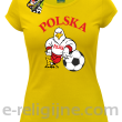 POLSKA Orzeł opierający się na piłce - Koszulka damska żółta