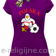 POLSKA Orzeł opierający się na piłce - Koszulka damska fiolet