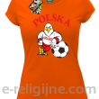POLSKA Orzeł opierający się na piłce - Koszulka damska pomarańczowa