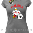POLSKA Orzeł opierający się na piłce - Koszulka damska szara