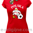 POLSKA Orzeł opierający się na piłce - Koszulka damska red
