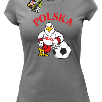 POLSKA Orzeł opierający się na piłce - Koszulka damska
