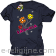Babunia - kwiatuszki trzy - Koszulka standardowa granatowa 