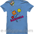 Babunia - kwiatuszki trzy - Koszulka standardowa błękitna 