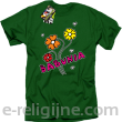 Babunia - kwiatuszki trzy - Koszulka standardowa  zielona 