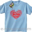 Jesus Serduszko z napisami - koszulka dziecięca -15