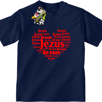 Jesus Serduszko z napisami - koszulka dziecięca