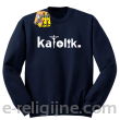 Katolik napis z symbolami - Bluza męska standard bez kaptura granatowa 