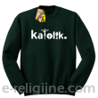 Katolik napis z symbolami - Bluza męska standard bez kaptura butelkowa 