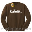 Katolik napis z symbolami - Bluza męska standard bez kaptura brązowa 