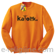 Katolik napis z symbolami - Bluza męska standard bez kaptura pomarańczowa 