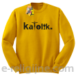 Katolik napis z symbolami - Bluza męska standard bez kaptura żółta 