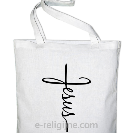 Jesus pisany krzyżem - torba na zakupy - 1