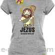 Jezus Pasterzem mym jest - koszulka damska -szara