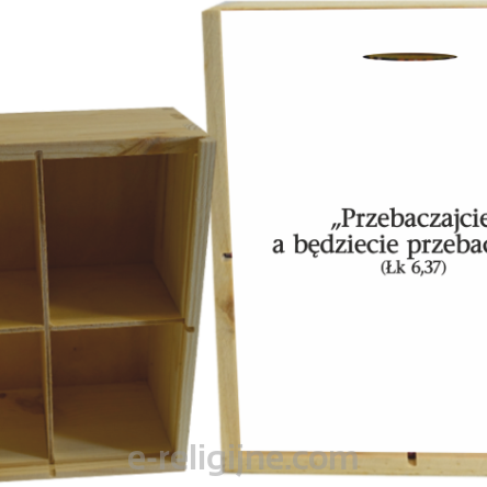 Przebaczcie a Będziecie Przebaczeni Łk 6,37 - Drewniana skrzynka na herbatę