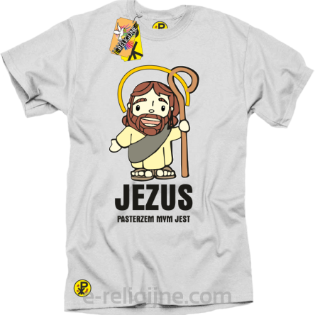 Jezus Pasterzem Mym Jest - koszulka męska z nadrukiem