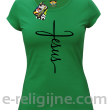 Jesus pisany krzyżem - koszulka damska - 11