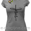 Jesus pisany krzyżem - koszulka damska - 15