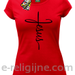 Jesus pisany krzyżem - koszulka damska - 1