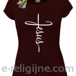 Jesus pisany krzyżem - koszulka damska - 2