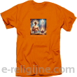 Żyje już nie ja lecz życie we mnie Chrystus list do Galatów - Koszulka męska  pomarańczowy