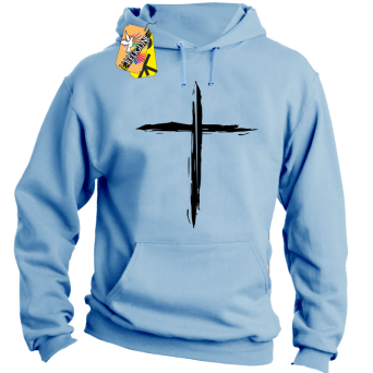 Duży malowany krzyż farba - bluza męska z kapturem