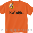 Katolik napis z symbolami - Koszulka dziecięca  pomarańczowa 