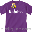Katolik napis z symbolami - Koszulka dziecięca  fioletowa 
