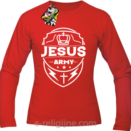 Jesus Army Odznaka - Longsleeve męski - czerwony