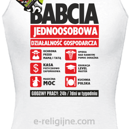 BABCIA - Jednoosobowa działalność gospodarcza - Top damski biały 