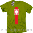 Koszulka POLSKA pionowy pasek z herbem - Koszulka męska kiwi