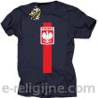 Koszulka POLSKA pionowy pasek z herbem - Koszulka męska granat